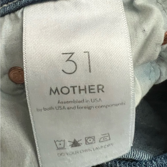 MOTHER Blue Distressed Flare Jeans - Picture 4 of 7